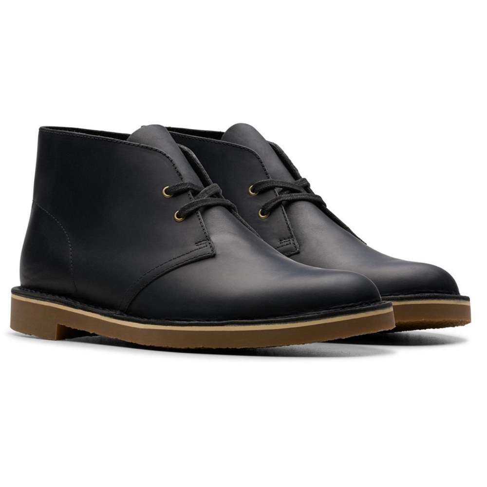 Classic Black Chukka Boots with Tan Sole - Men's Casual Dress Shoe